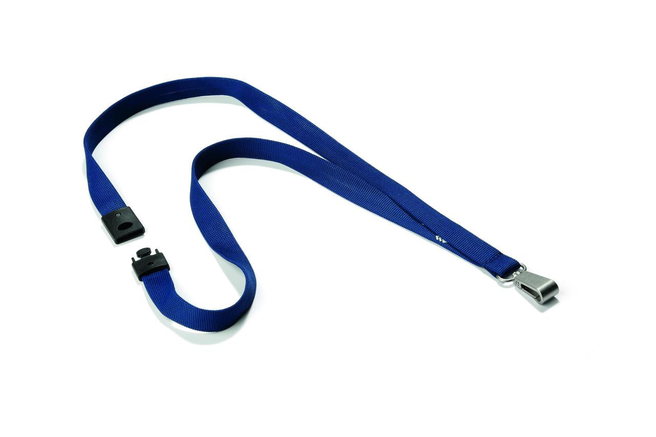 Premium Textile Lanyard with Safety Release, Navy Blue - Box of 10