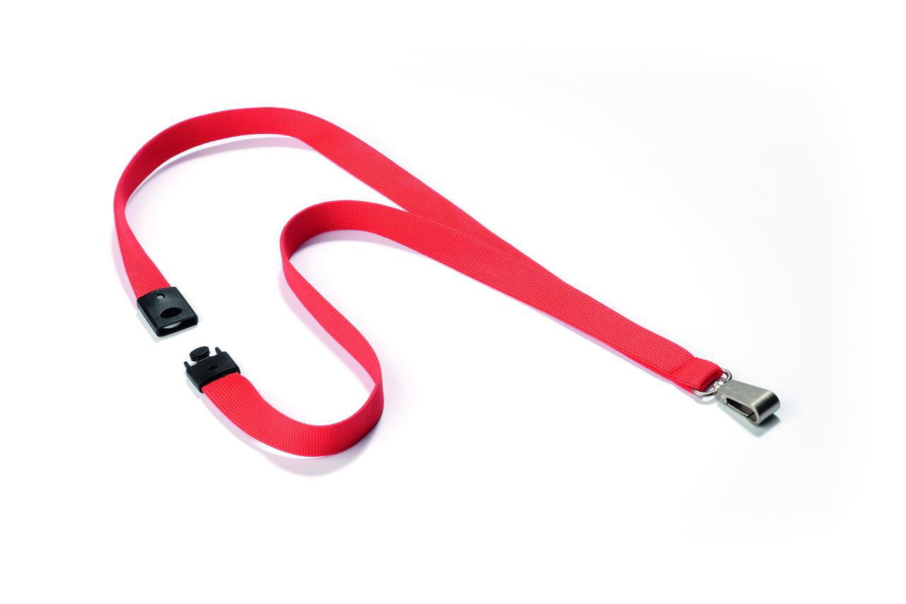 Premium Textile Lanyard with Safety Release, Coral - Box of 10