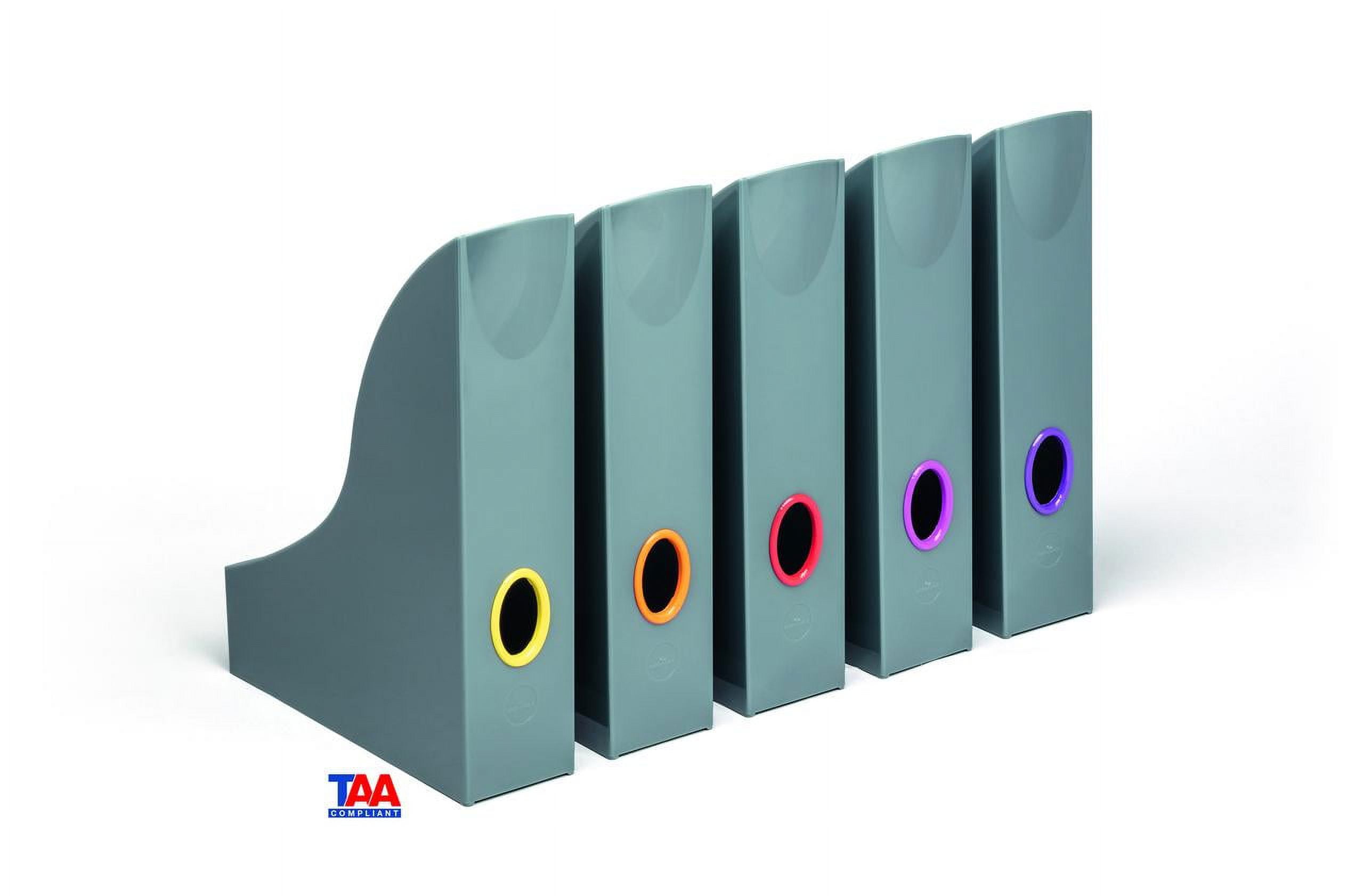 Varicolor Magazine Rack Set, Gray & Multi Color - Pack of 5