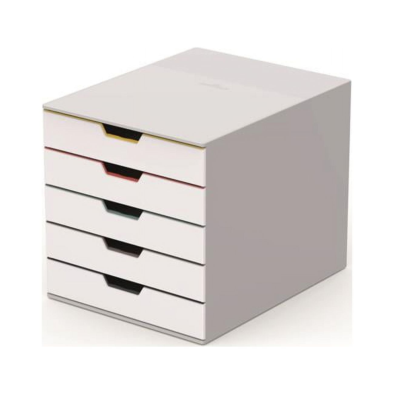 Varicolor Mix 5 Drawer Desktop Storage Box, White & Multi Color