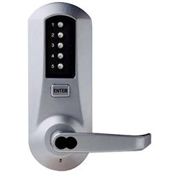 5021CWL-26D Pushbutton Lever Lock with Corbin Core Override - Satin Chrome
