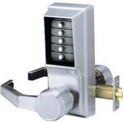 LL1011-026 Pushbutton Lever Lock with No Key Override - Bright Chrome