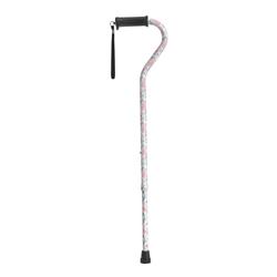 Picture of Drive Medical rtl10372fl Adjustable Height Offset Handle Cane with Gel Hand Grip, Floral
