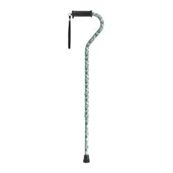 Picture of Drive Medical rtl10372gl Adjustable Height Offset Handle Cane with Gel Hand Grip, Green Leaves