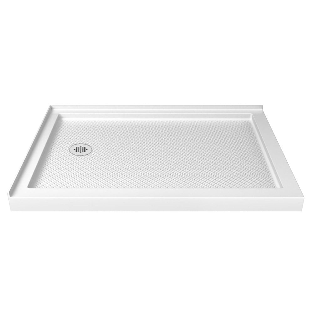 DLT-1036541 36 x 54 x 2.75 in. DreamLine SlimLine Left Drain Double Threshold Shower Base in White