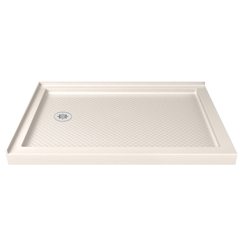 DLT-1036541-22 36 x 54 x 2.75 in. DreamLine SlimLine Left Drain Double Threshold Shower Base in Biscuit
