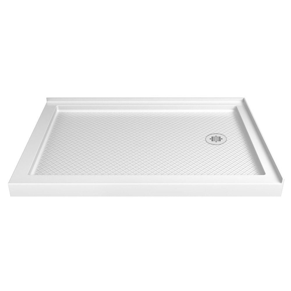 SlimLine Right Drain Shower Base - White - 36 x 54 in. - Durable Acrylic