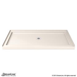 DLT-1136540-22 36 x 54 x 2.75 in. DreamLine SlimLine Center Drain Single Threshold Shower Base in Biscuit