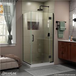 E12430-09 72 x 30.37 x 30 in. Unidoor-X Hinged Shower Enclosure - Satin Black
