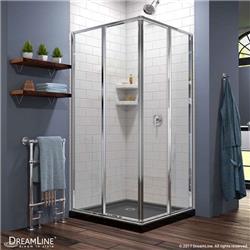 Picture of DreamLine DL-6710-88-01 36 in. Cornerview Framed Sliding Shower Enclosure & SlimLine - Black