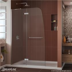 Aqua Ultra Frameless Hinged Shower Door - Brushed Nickel - 45 in.