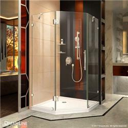 Picture of DreamLine DL-6050-04 36 in. Prism Lux Frameless Hinged Shower Enclosure & SlimLine - White