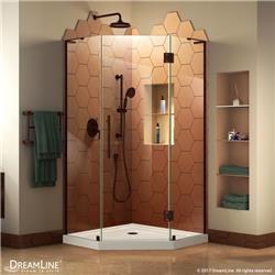 Picture of DreamLine DL-6060-06 34 in. Prism Plus Frameless Shower Enclosure - Oil Rubbed Bronze with White