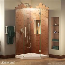 Picture of DreamLine DL-6063-22-04 40 in. Prism Plus Frameless Shower Enclosure - Brushed Nickel with Biscuit