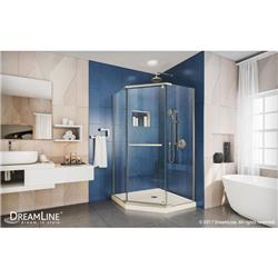 Picture of DreamLine DL-6032-22-04 40 in. Prism Frameless Pivot Shower Enclosure & SlimLine - Biscuit