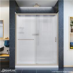 36 x 60 in. Infinity-Z Frameless Sliding Shower Door, Single Threshold Shower Base Right Hand Drain & QWALL-5 Shower Backwall Kit - Brushed Nickel