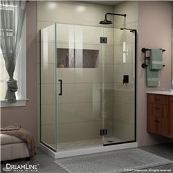 E32330R-09 72 x 47.37 x 30 in. Unidoor-X Hinged Shower Enclosure - Satin Black