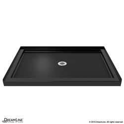 SlimLine 2.75 in. H x 42 in. W x 36 in. D Center Drain Single Threshold Shower Base - Black