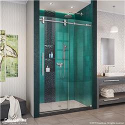 SHDR-61727620-07 76 H x 68-72 W in. Enigma-XO Fully Frameless Sliding Shower Door in Brushed Stainless Steel