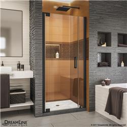 SHDR-4328060-09 72 H x 32 .75 - 34 .75 W in. ElegancexLS Frameless Pivot Shower Door in Satin Black
