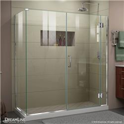 E1283030-04 64 x 30.375 in. Frameless Hinged Shower Enclosure in Brushed Nickel