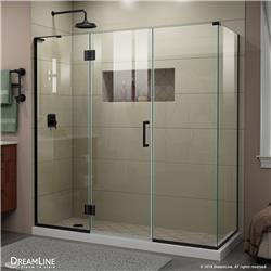 E32322530L-04 69.5 x 30.375 in. Frameless Hinged Shower Enclosure in Brushed Nickel