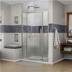 DL-6529C-88-01 32 x 32 x 74 .75 in. Aqua Fold Frameless Bi-Fold Shower Door in Chrome with Black Acrylic Base Kit