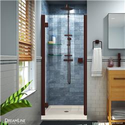 Picture of DreamLine Lumen DL-533442-22-06 74.75 x 42 x 34 in. Hinged Shower Door with Biscuit Acrylic Base Kit&#44; Oil Rubbed Bronze