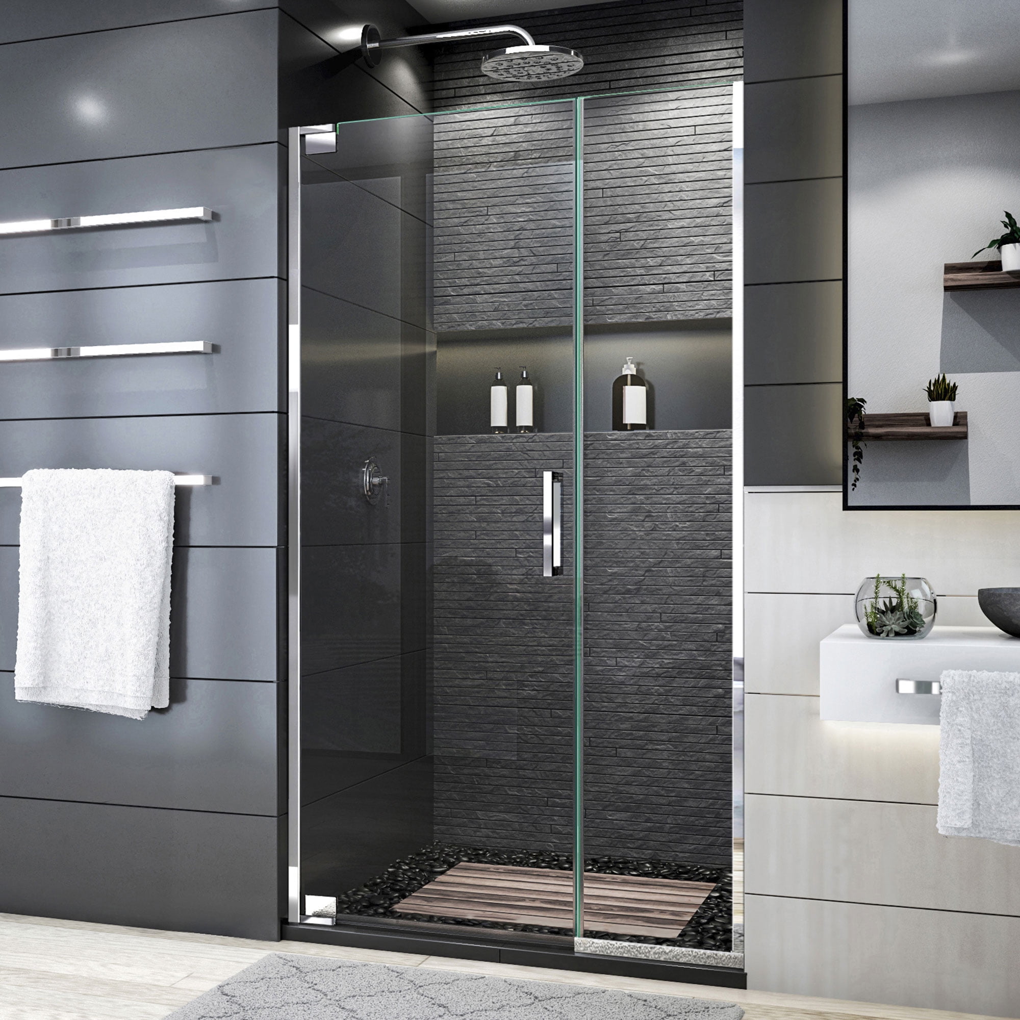 SHDR-444014-01 39.75 - 40.5 x 72 in. DreamLine Elegance Plus Frameless Pivot Shower Door in Chrome