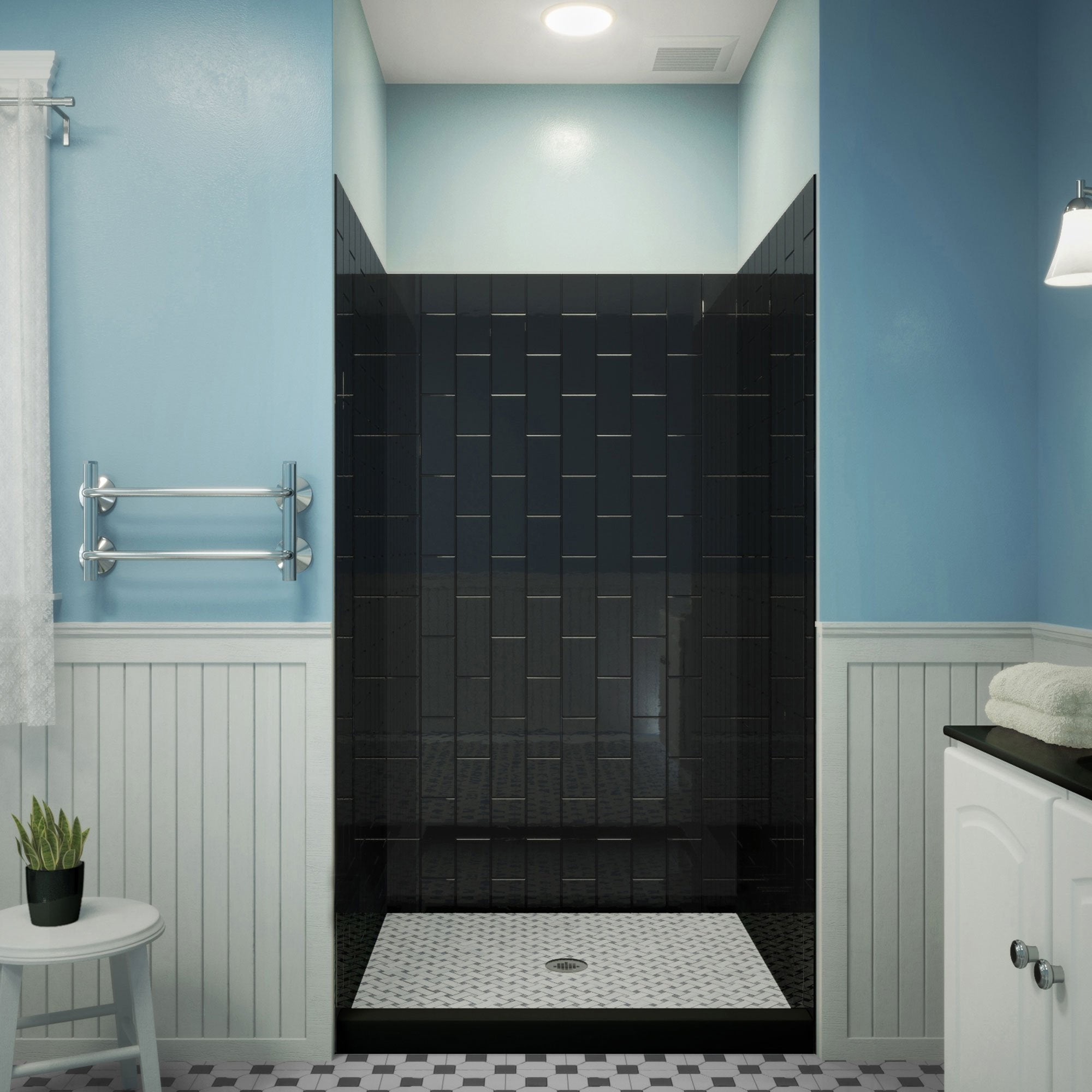 SHBW-1536760-88 32-36 x 41.5 x 76 in. DreamLine QWALL-VS Acrylic Backwall Kit in Black