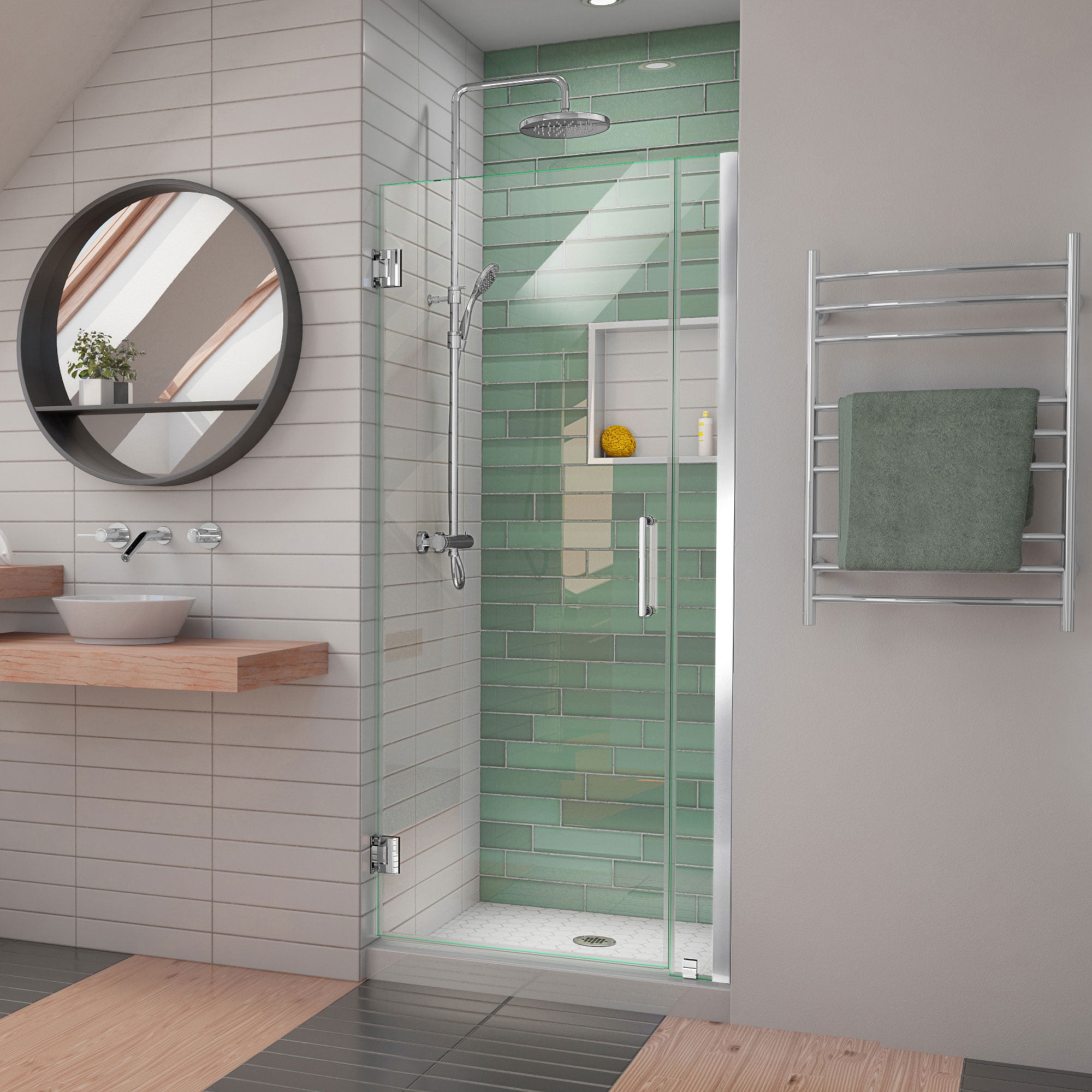 SHDR-2032722-01 32-33 x 72 in. DreamLine Unidoor-LS Frameless Hinged Shower Door in Chrome