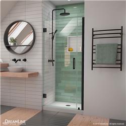 SHDR-2032722-09 72 x 32-33 in. Unidoor-LS Frameless Hinged Shower Door, Satin Black