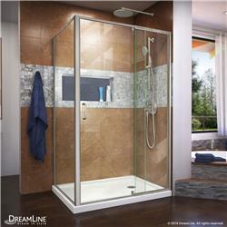 SHDR2234460RT04 34.5 x 44-48 x 72 in H DreamLine Flex Semi-Frameless Pivot Shower Enclosure in Brushed Nickel