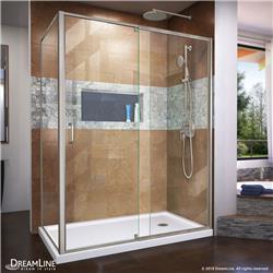 SHDR2234580RT04 34.5 x 56-60 x 72 in. DreamLine Flex Semi-Frameless Pivot Shower Enclosure in Brushed Nickel
