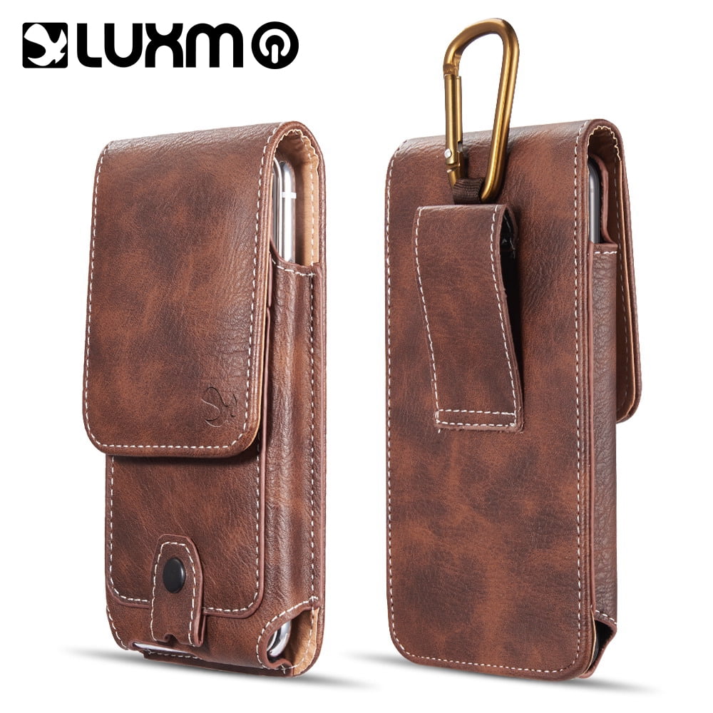 Picture of Dream Wireless LPLGGFLU27VBR 6.3 in. Luxmo No. 27 Mega&#44; LG Flex Vertical Universal Leather Pouch - Brown