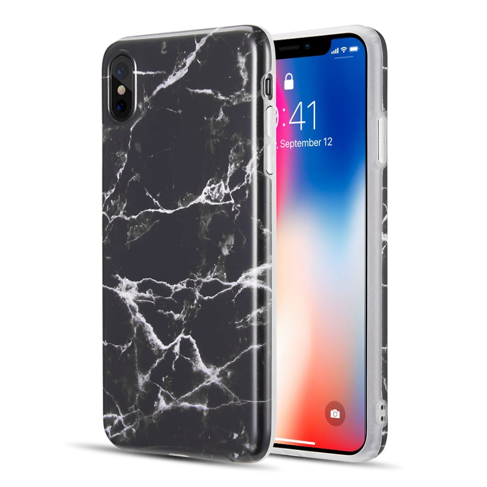 Picture of Dream Wireless TIIP65-MARB-BK The Marble Series IMD Soft TPU Case for iPhone XS Max - Black