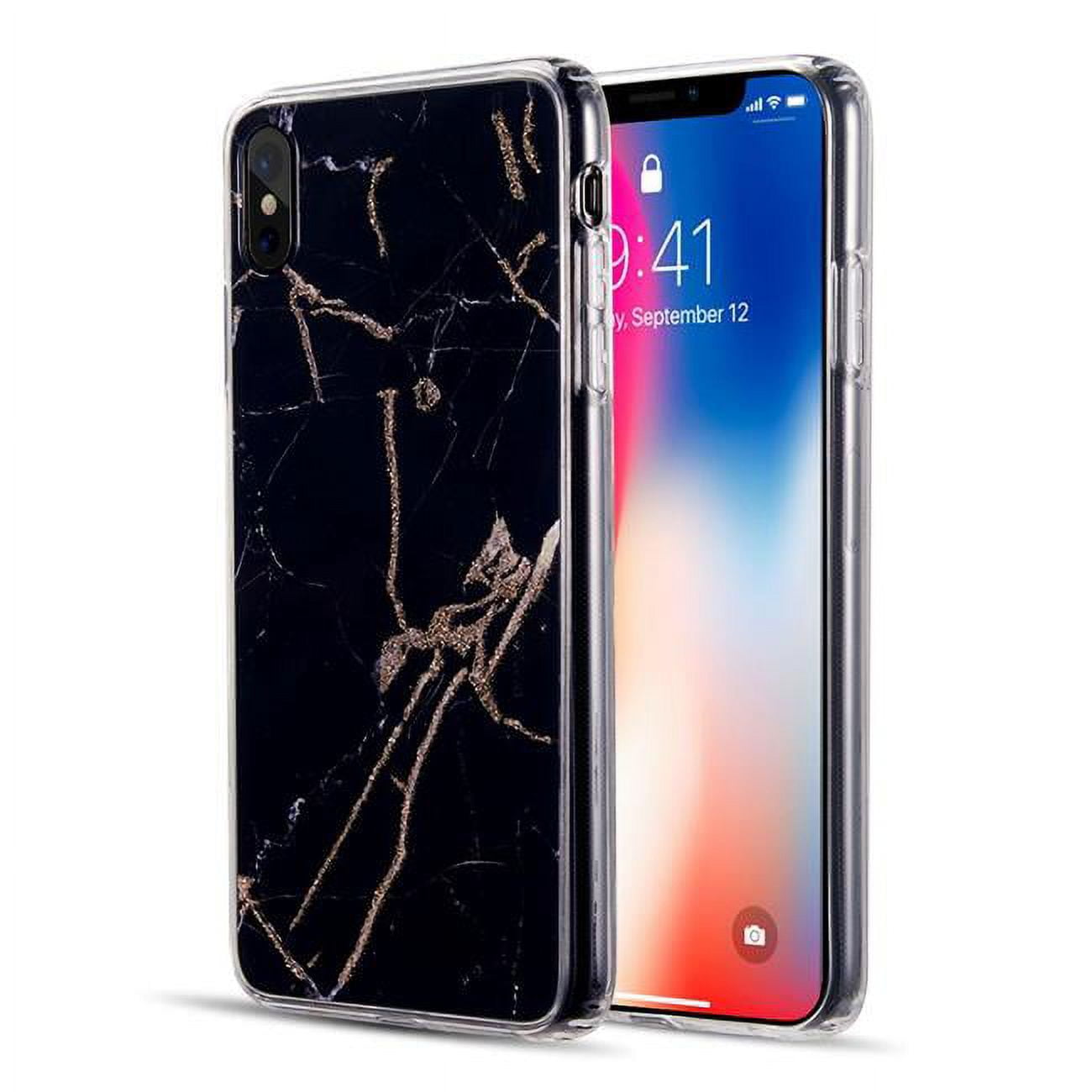Picture of Dream Wireless TIIP65-SMAR-BK The Sparkling Marble Series IMD Soft TPU Case for iPhone XS Max - Black