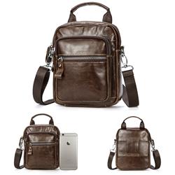 Y-G006-006 Men Premium Leather Crossbody Bag Shoulder Messenger Bag, Business Pack, Wallet Phone Purse - Brown -  Motorola