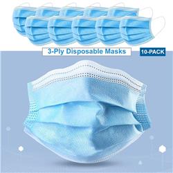 Picture of Dream Wireless MASK1-10 Three Layer Disposable Protective Non Medical Use Mask with Dust Protection - Pack of 10