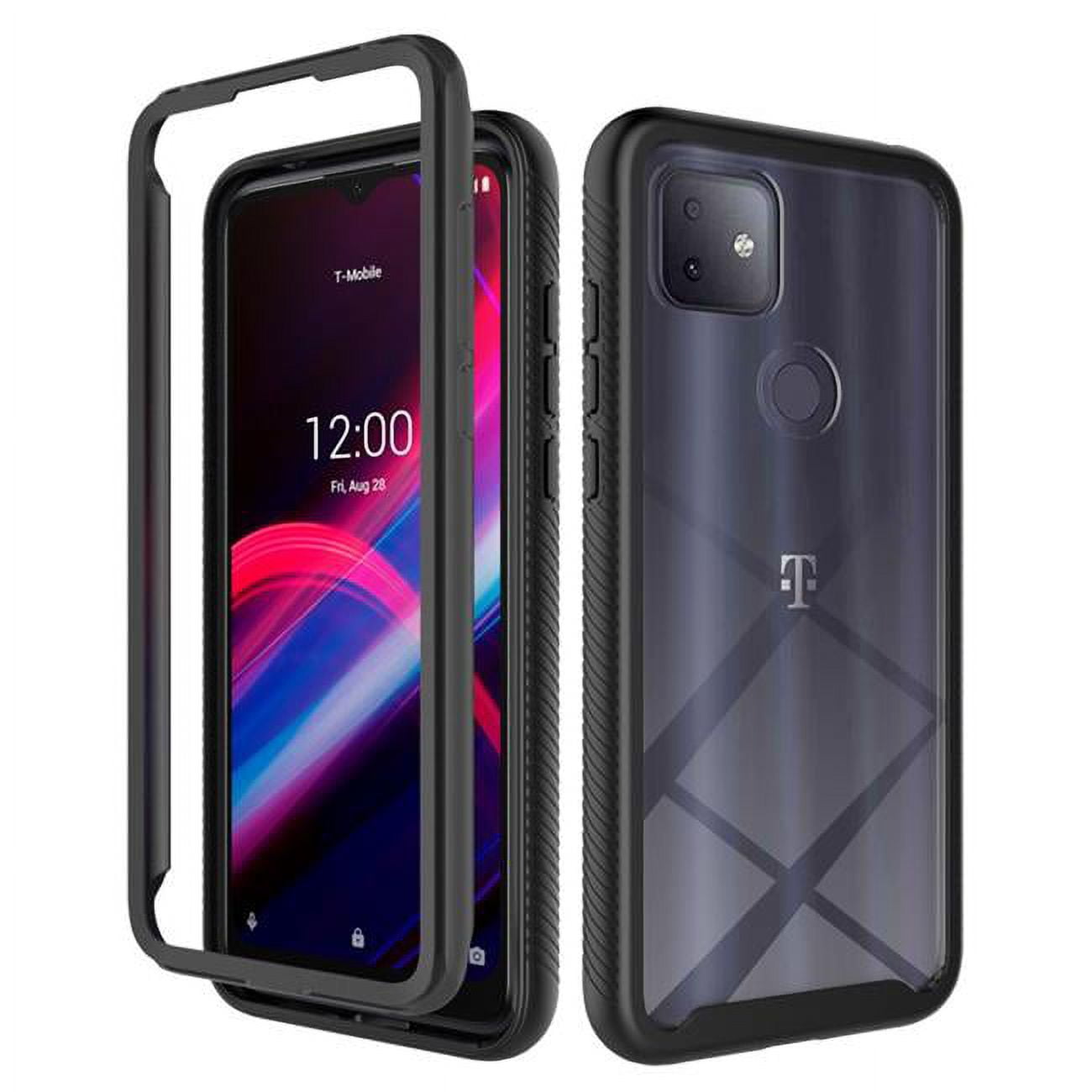 Picture of Dream Wireless FTCREV5G-FUSXO-BK Tough Fusion-X Clear Rugged TPU Bumper with Hard PC Clear Back Shockproof for T-Mobile Revvl 5G - Black