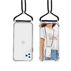 Picture of Dream Wireless CSIP1261-CSM-CLBK Clearism Transparent Protective Case with Removable Black Lanyard Crossbody & Shockproof Corners for iPhone 12 6.1 - 12 Pro 6.1