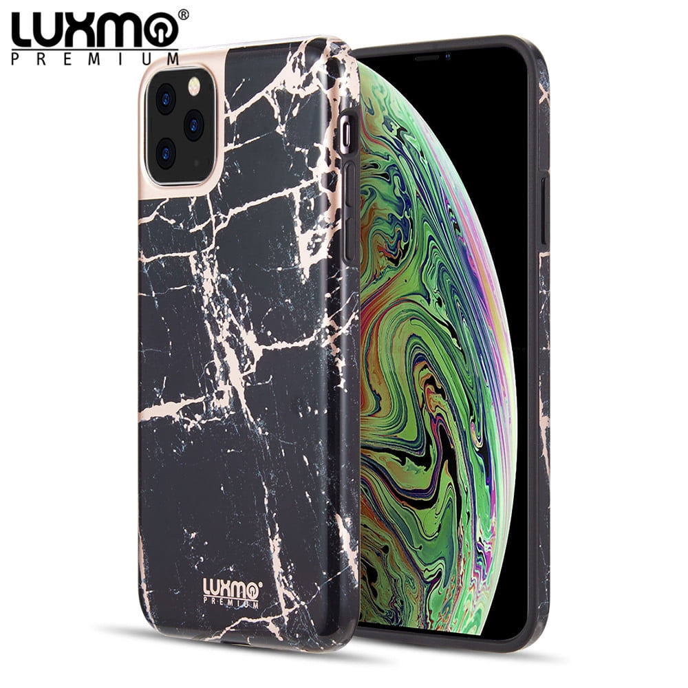 Picture of Dream Wireless CSIP1261-MBC-BRM Luxmo Premium Marblicious Collection Matted Marble TPU Case for iPhone 12 6.1 - 12 Pro 6.1 - Black Rose Marble