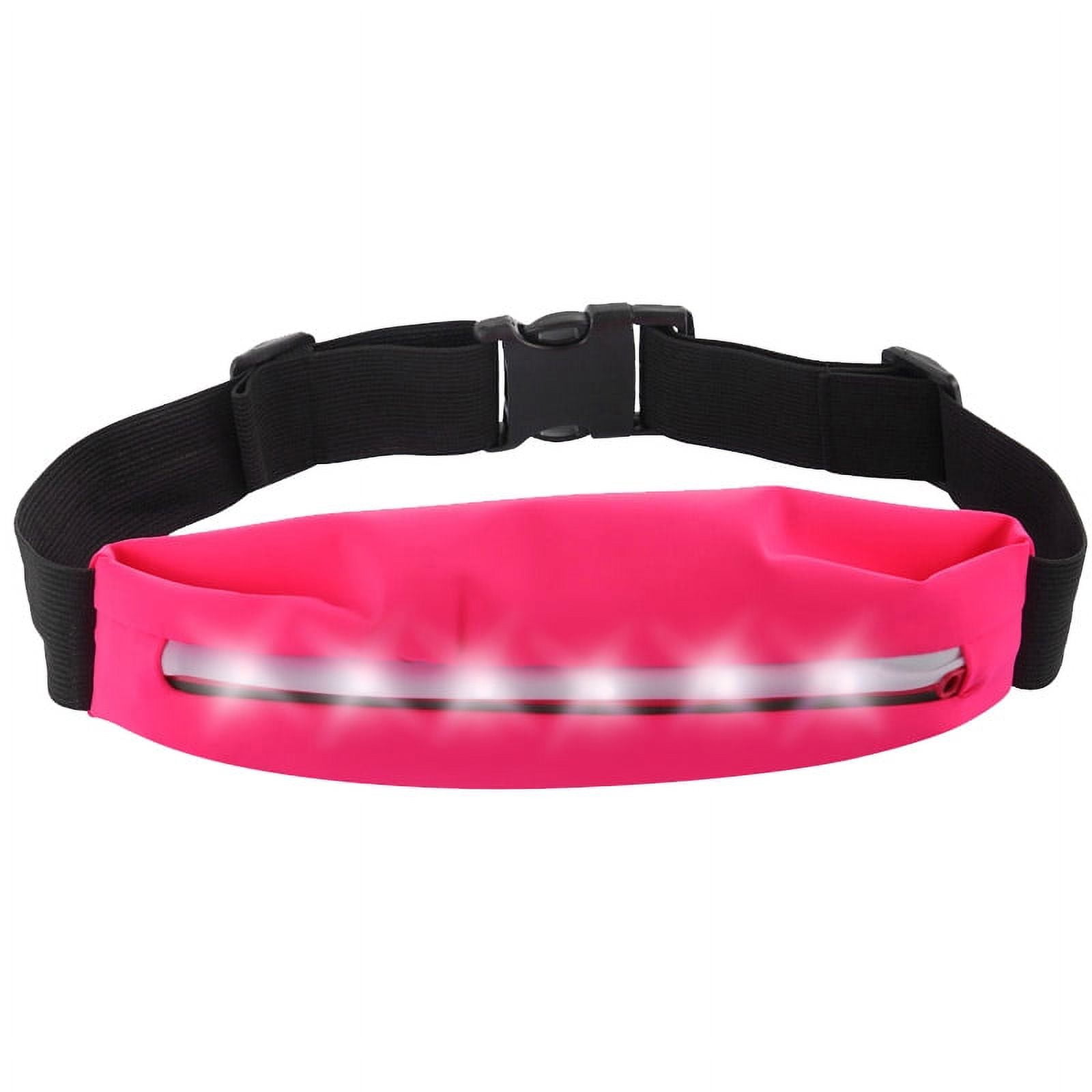 Picture of Dream Wireless BLTUNI-WLED-HP Universal Running Belt with 3 Adjustable Blinking Levels LED Strip Plus Earphone Hole for iPhone 6S Plus & Samsung Galaxy Note&#44; Hot Pink