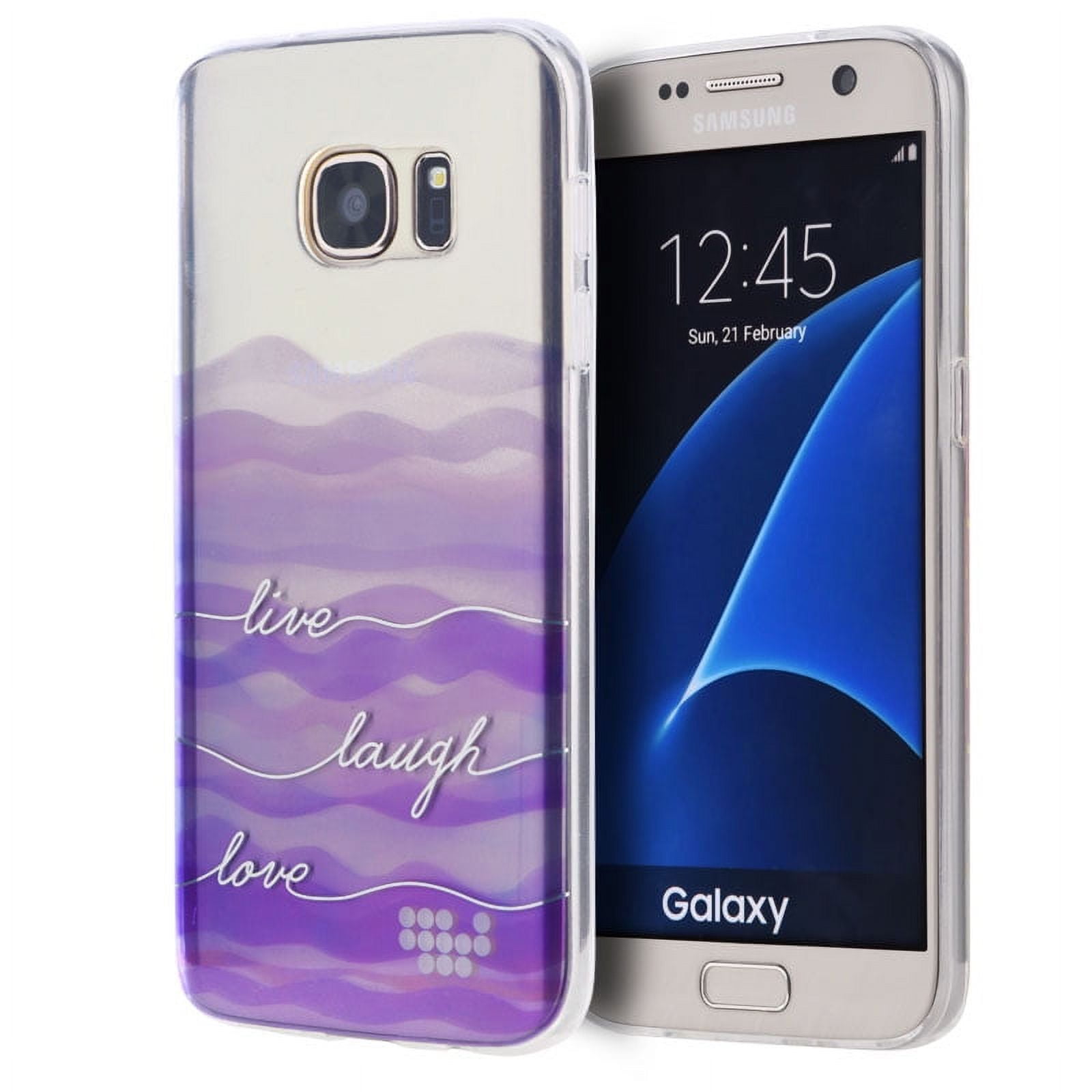 Picture of Dream Wireless TISAMS7-WCS-LLL TPU Water Color IMD Case for Samsung Galaxy S7&#44; Purple - Live Laugh Love
