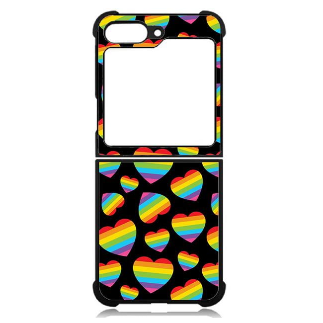 Picture of Dream Wireless TCASAMZFP5-CPD-040 High Resolution Design Print Case for Galaxy Z Flip5 5G&#44; Black - Rainbow Hearts