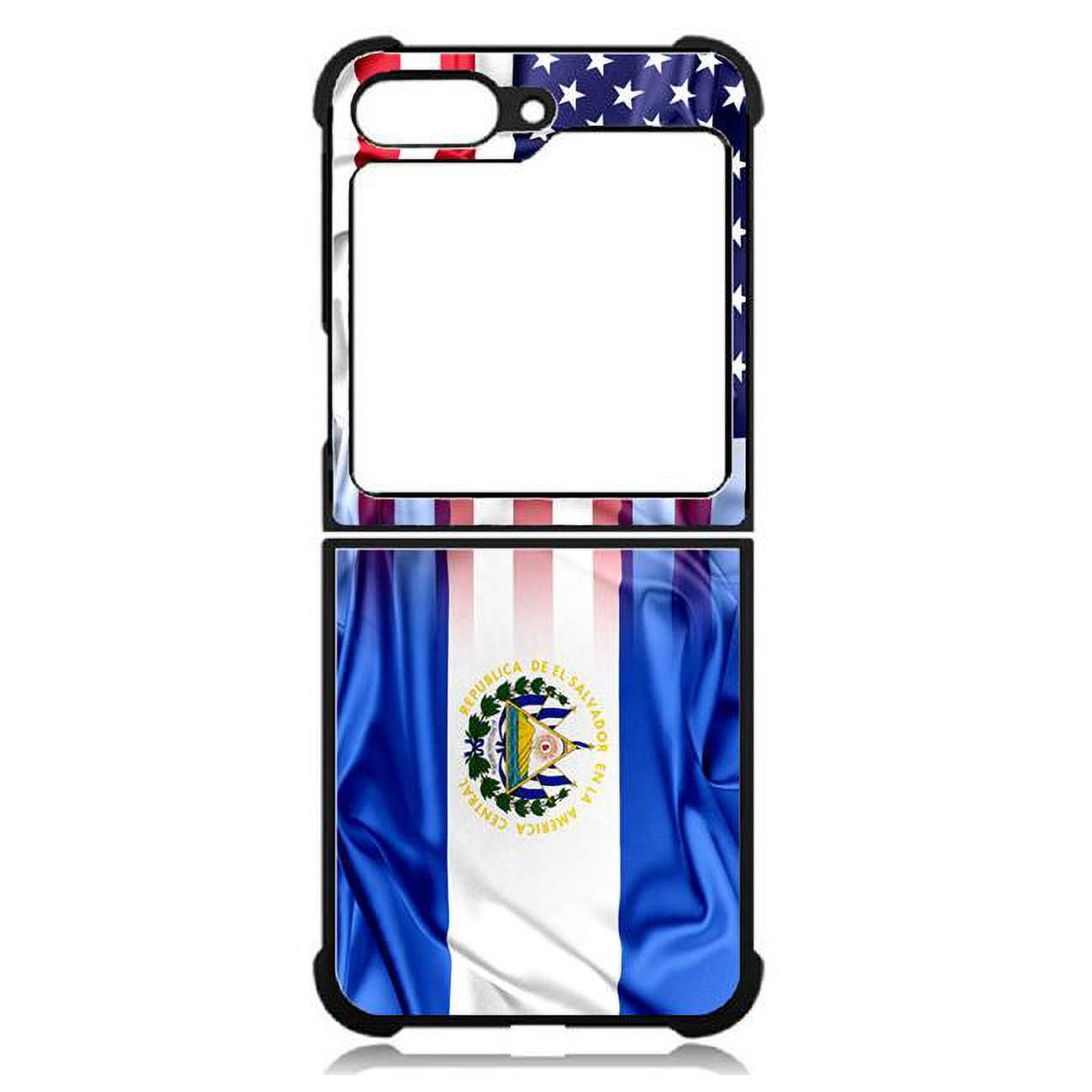 Picture of Dream Wireless TCASAMZFP5-CPD-057 High Resolution Design Print Case for Galaxy Z Flip5 5G&#44; Blue - American El Salvador Flag