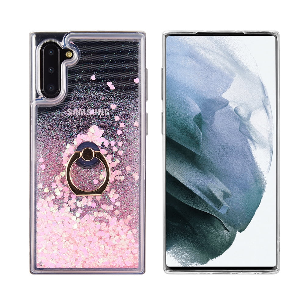 Picture of Dream Wireless CSSAMS21FE-WFR-PKGR Waterfall Ring Liquid Sparkling Flowing Sand TPU Case for Samsung Galaxy S21 FE&#44; Pink & Green
