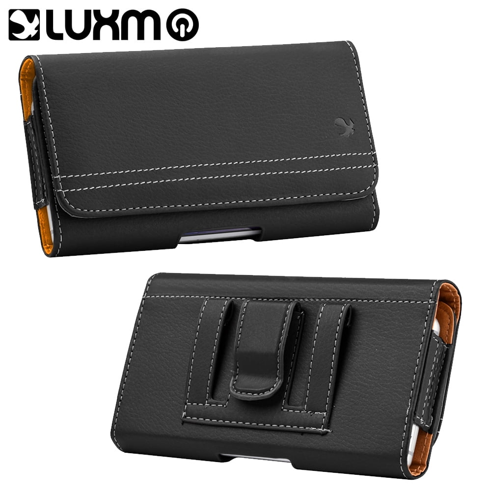 Picture of Dream Wireless LPOTX-LU20HBK 7 in. Luxmo No.20 Extra Large OTX Size Horizontal Universal Leather Pouch with Card Slot&#44; Black