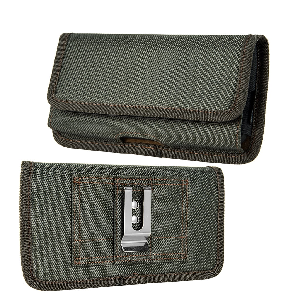 Picture of Dream Wireless LPOTX-EUH-GR 7 in. Luxmo Extra Large OTX Size Horizontal Universal Nylon Pouch with Dual Card Slots&#44; Midnight Green