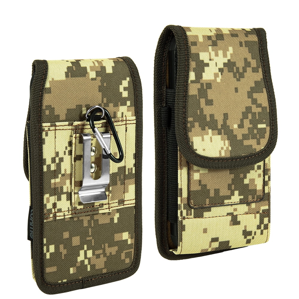 Picture of Dream Wireless LPLGGF-EUV2-CAMO2 6.3 in. Luxmo No.35 Large Size Vertical Universal Nylon Pouch with Dual Card Slots&#44; Digital Camo & Brown